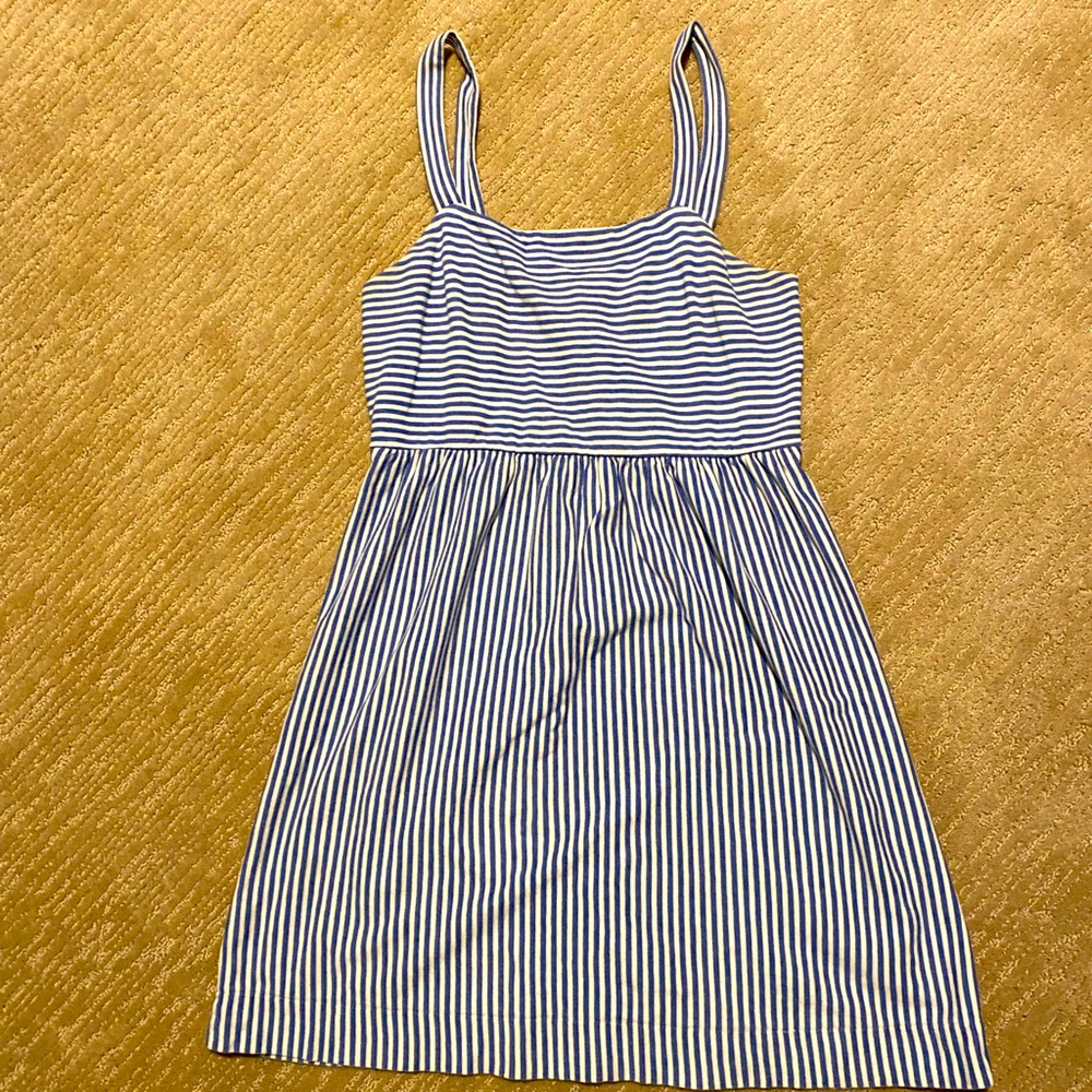 Loft blue and white striped dress, size small
